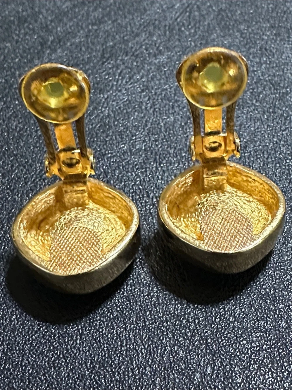 Christian Dior Gold Crystal Vintage Clip On Earrings